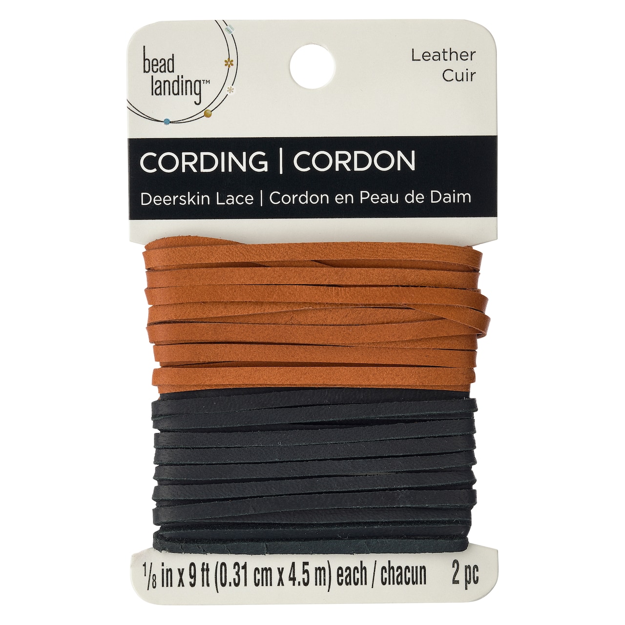 12 Pack: Black & Tan Deerskin Leather Lace by Bead Landing™